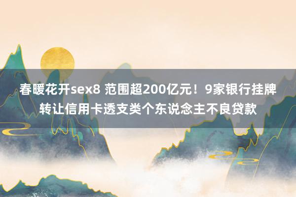 春暖花开sex8 范围超200亿元！9家银行挂牌转让信用卡透支类个东说念主不良贷款