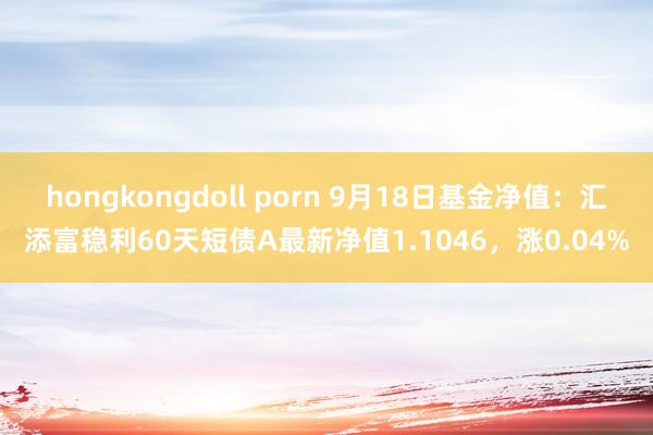 hongkongdoll porn 9月18日基金净值：汇添富稳利60天短债A最新净值1.1046，涨0.04%