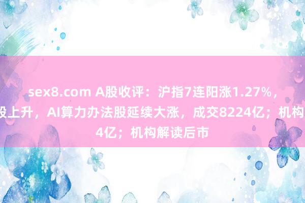 sex8.com A股收评：沪指7连阳涨1.27%，超4500股上升，AI算力办法股延续大涨，成交8224亿；机构解读后市