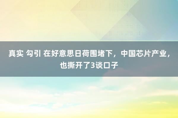 真实 勾引 在好意思日荷围堵下，中国芯片产业，也撕开了3谈口子