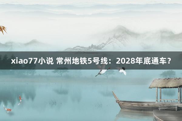 xiao77小说 常州地铁5号线：2028年底通车？