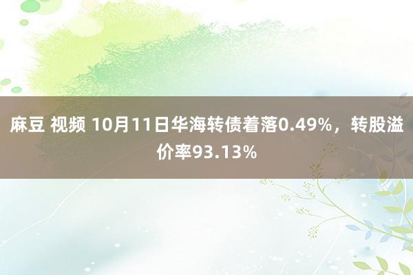 麻豆 视频 10月11日华海转债着落0.49%，转股溢价率93.13%