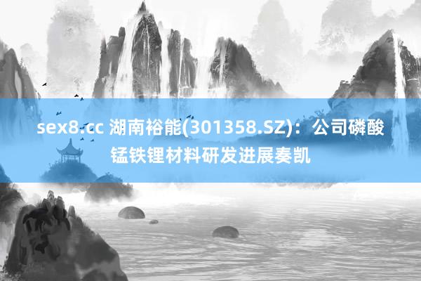 sex8.cc 湖南裕能(301358.SZ)：公司磷酸锰铁锂材料研发进展奏凯