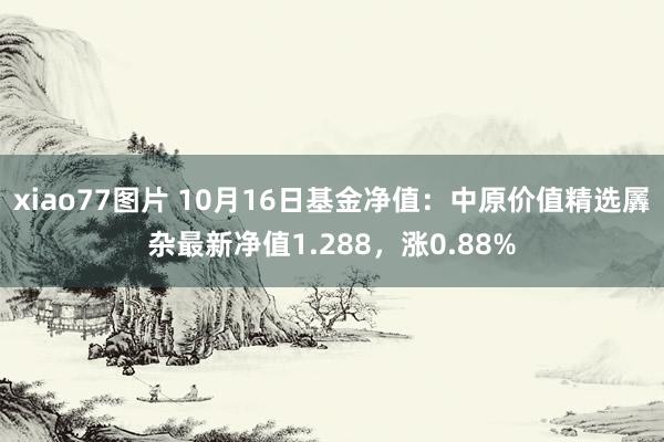 xiao77图片 10月16日基金净值：中原价值精选羼杂最新净值1.288，涨0.88%