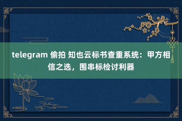 telegram 偷拍 知也云标书查重系统：甲方相信之选，围串标检讨利器