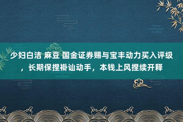 少妇白洁 麻豆 国金证券赐与宝丰动力买入评级，长期保捏褂讪动手，本钱上风捏续开释