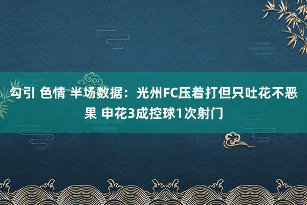 勾引 色情 半场数据：光州FC压着打但只吐花不恶果 申花3成控球1次射门