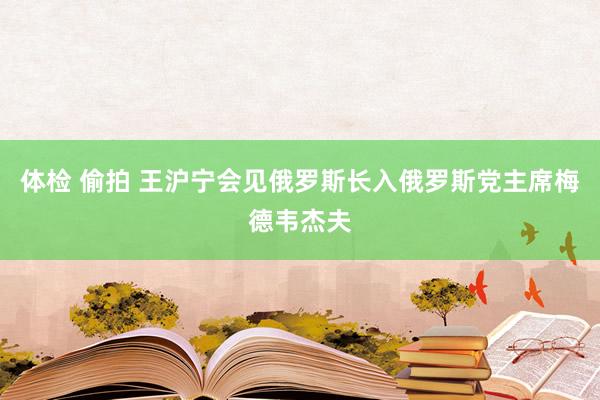 体检 偷拍 王沪宁会见俄罗斯长入俄罗斯党主席梅德韦杰夫