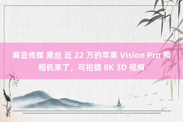 麻豆传媒 黑丝 近 22 万的苹果 Vision Pro 照相机来了，可拍摄 8K 3D 视频