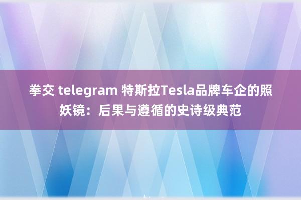 拳交 telegram 特斯拉Tesla品牌车企的照妖镜：后果与遵循的史诗级典范