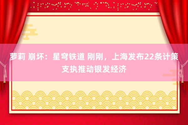 萝莉 崩坏：星穹铁道 刚刚，上海发布22条计策支执推动银发经济