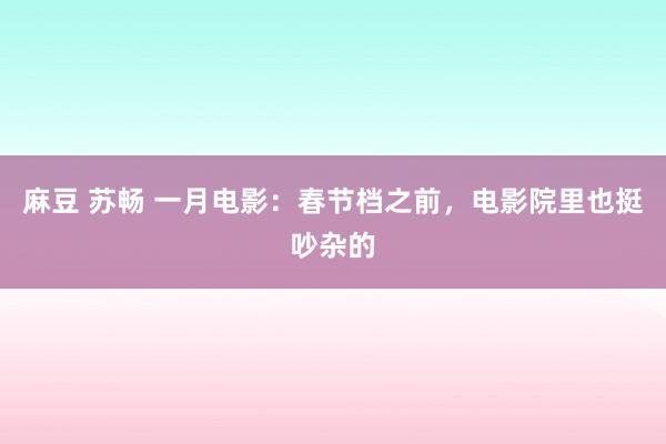 麻豆 苏畅 一月电影：春节档之前，电影院里也挺吵杂的