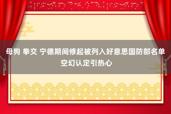 母狗 拳交 宁德期间修起被列入好意思国防部名单 空幻认定引热心