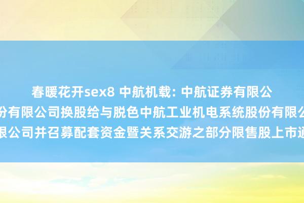 春暖花开sex8 中航机载: 中航证券有限公司对于中航机载系统股份有限公司换股给与脱色中航工业机电系统股份有限公司并召募配套资金暨关系交游之部分限售股上市通顺的核查倡导履行摘记